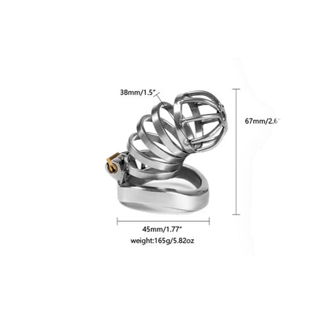 RY Stainless Steel Male Chastity Device - Penis Cage Cock Restraint with 3 Size Options (Style 032-5) RY Stainless Steel Male Chastity Device - Penis Cage Cock Restraint with 3 Size Options (Style 032-5)