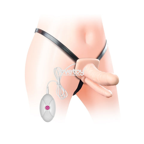 LOVETOY Unisex Vibrating Hollow Strap-On Dildo - Adjustable Pleasure Toy LOVETOY Unisex Vibrating Hollow Strap-On Dildo - Adjustable Pleasure Toy