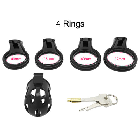Imprison Bird Q226A Male Chastity Device Penis Cage Kit - with 4 Rings