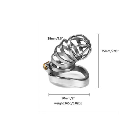 RY Stainless Steel Male Chastity Device - Penis Cage Cock Restraint with 3 Size Options (Style 032-5) RY Stainless Steel Male Chastity Device - Penis Cage Cock Restraint with 3 Size Options (Style 032-5)