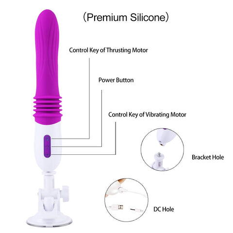 HC Automatic Telescopic Auto Thrusting Sex Machine / Vibrating Dildo