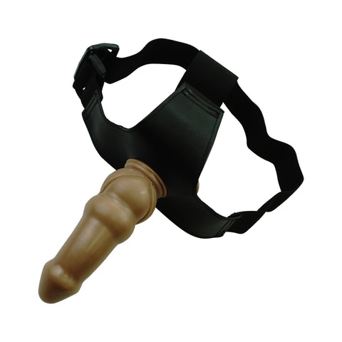 MD Bulleter 17cm Realistic Strap On Dildo & Harness  - Brown