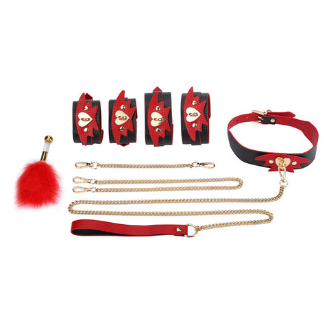 RY Lusury BDSM Fetish Bondage Kit 4 Pcs - Red