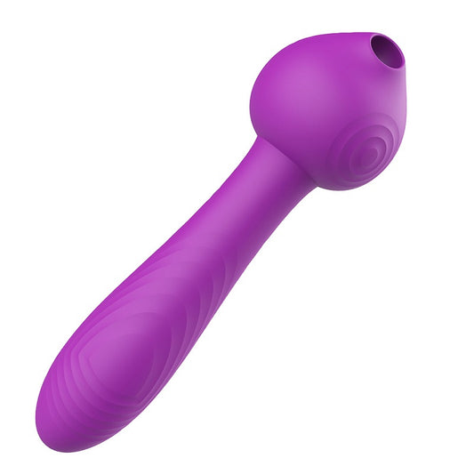 JRL Oral Suction & G-Spot Vibrator Dildo - Purple Pleasure Stimulator