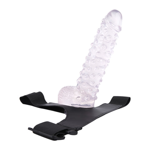 MD 9.05" Beaded Strap On Dildo Harness Kit  - Clear MD 9.05" Beaded Strap On Dildo Harness Kit  - Clear