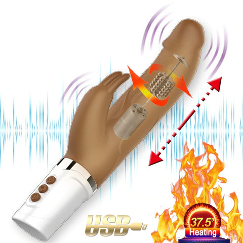 JRL Realistic Dildo Rabbit Vibrator / Auto Heating & Thrusting JRL Realistic Dildo Rabbit Vibrator / Auto Heating & Thrusting