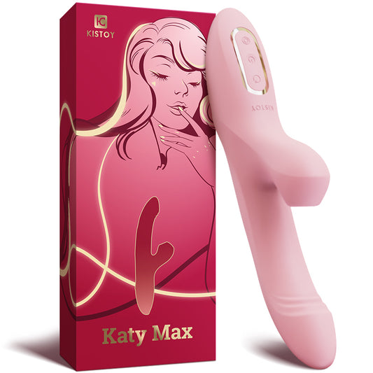 KISSTOY Katy Max Auto Rotation & Air Wave Suction Rabbit Vibrator Dildo