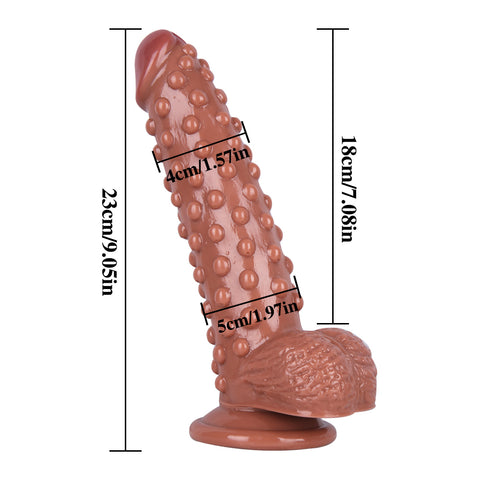 MD 9.05" Beaded Strap On Dildo Harness Kit  - Brown MD 9.05" Beaded Strap On Dildo Harness Kit  - Brown