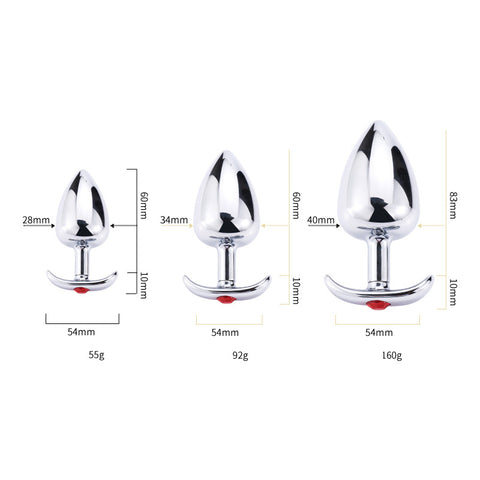 RY Crystal Jewelled Stainless Steel Anal Plug 3 Size in 1 Pack RY Crystal Jewelled Stainless Steel Anal Plug 3 Size in 1 Pack