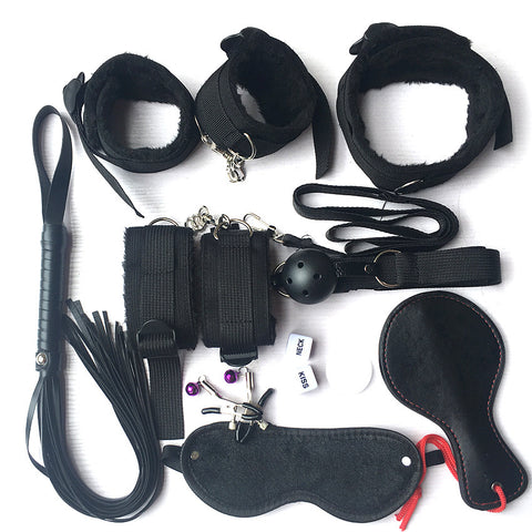 BDSM 11-Piece Beginners Fetish Bondage Kit - Black Restraint Set BDSM 11-Piece Beginners Fetish Bondage Kit - Black Restraint Set
