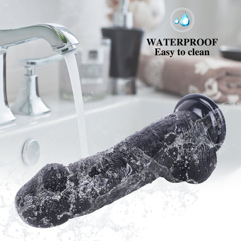 MD 9.84" Super Realistic Thick Dildo - Black MD 9.84" Super Realistic Thick Dildo - Black
