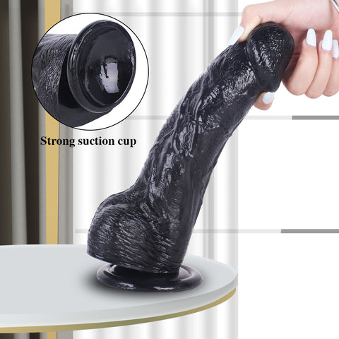 MD 9.84" Super Realistic Thick Dildo - Black MD 9.84" Super Realistic Thick Dildo - Black
