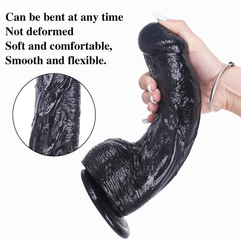 MD 9.84" Super Realistic Thick Dildo - Black MD 9.84" Super Realistic Thick Dildo - Black