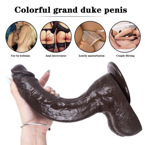 MD 10.23" XL Huge Realistic Dildo with Large Base - Coffee