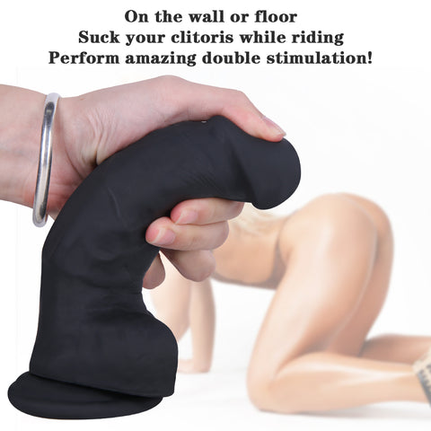 MD 7.48" Mustang Silicone Thick Realistic Dildo - Black MD 7.48" Mustang Silicone Thick Realistic Dildo - Black