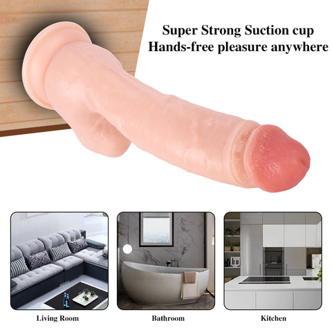 MD 10.23" XL Huge Realistic Dildo with Large Base - Flesh