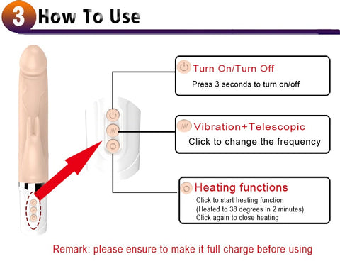 JRL Realistic Dildo Rabbit Vibrator / Auto Heating & Thrusting JRL Realistic Dildo Rabbit Vibrator / Auto Heating & Thrusting