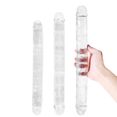 DY Crystal Double Penetration Dildo - Clear 3 Size Optional DY Crystal Double Penetration Dildo - Clear 3 Size Optional
