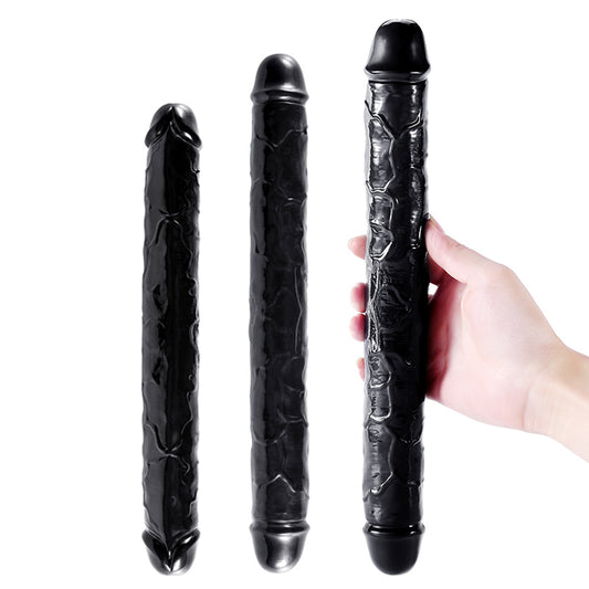 DY Crystal Double Penetration Dildo - Black 3 Size Optional