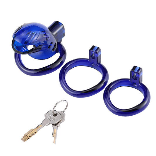 MD Bird Male Chastity Cage Penis Cage - Blue 3 Rings