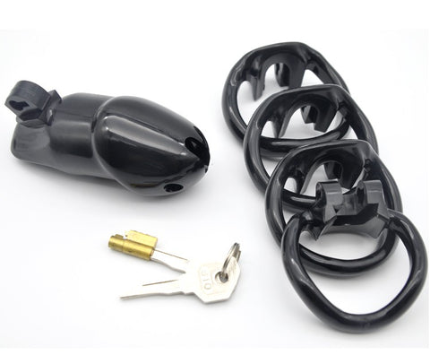 Imprison Bird Male Chastity Device Penis Cage - Long Version with 4 Rings/Red Imprison Bird Male Chastity Device Penis Cage - Long Version with 4 Rings/Red