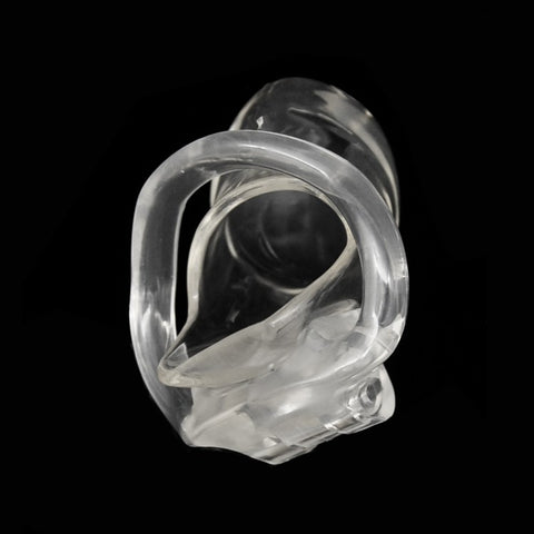 Imprison Bird Male Chastity Device Penis Cage - Short Version with 4 Rings/Clear