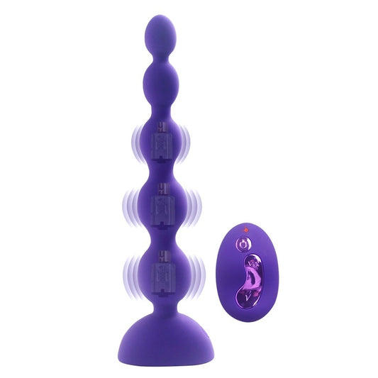 Aphrodisia Remote Control Vibrating Anal Plug with 3 Motors- Purple