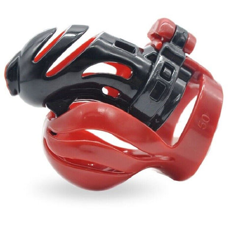 Prison Bird A390 BDSM Male Chastity Penis Cage Kit - Red&Black