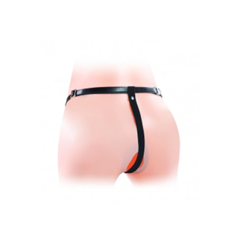 LOVETOY 6" Unisex Hollow Strap On Double Penetration Dildo Harness LOVETOY 6" Unisex Hollow Strap On Double Penetration Dildo Harness