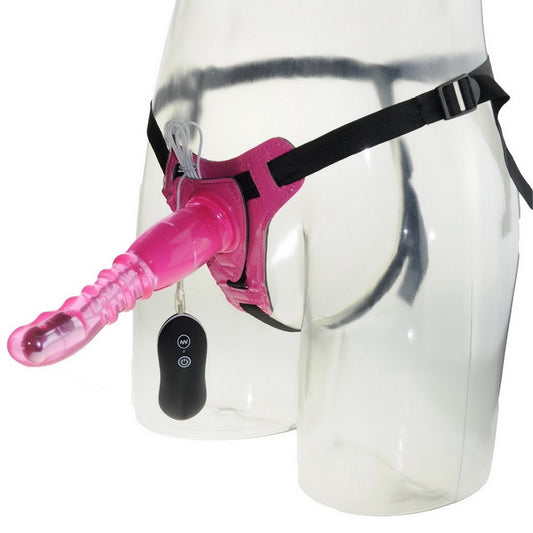 Aphrodisia - 8" Vibrating Strap On Dildo Harness Kit - Pink