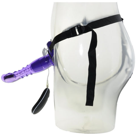 Aphrodisia - 8" Vibrating Strap On Dildo Harness Kit - Purple
