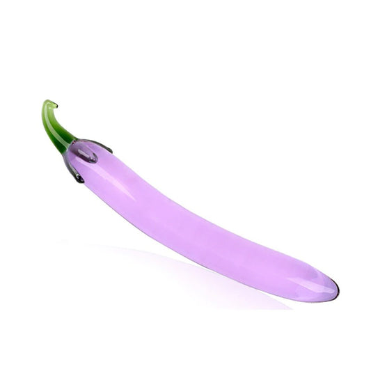 Crystal Glass Eggplant Crystal Anal Plug Dildo