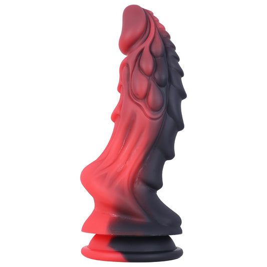 MD 9.05" Big Monster Silicone Realistic Fantasy Dildo - Red/Black