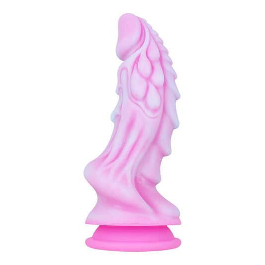MD 9.05" Big Monster Silicone Realistic Fantasy Dildo - Pink/White