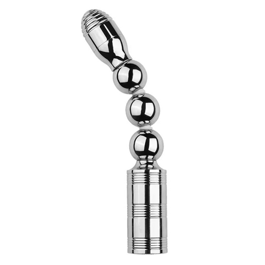 RY Flexible Aluminum Alloy Vibrating Anal Plug / Butt Beads Vibrator - USB Rechargeable