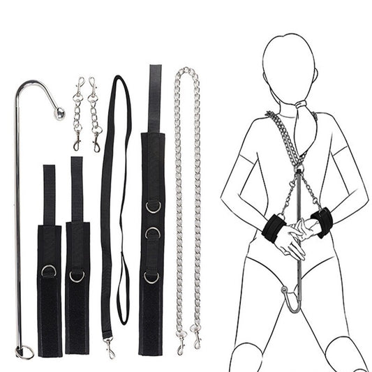 BDSM Anal Hook Bondage Kit with Handcuffs & Collar