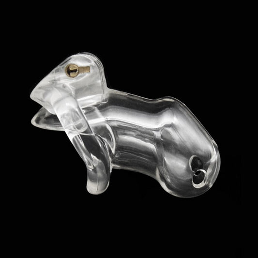 Imprison Bird Male Chastity Device Penis Cage - Long Version with 4 Rings/Clear