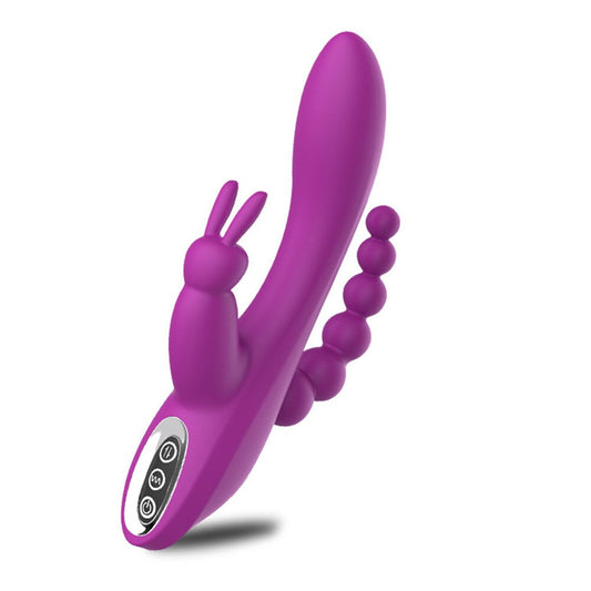 AIXIASIA Rabbit Vibrator Dildo Clitoris GSpot Anal Massager - Purple