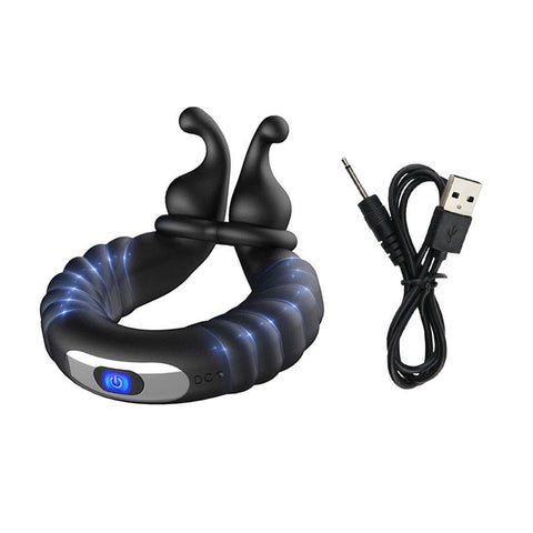 AH Snail Vibrating Penis Ring / Cock Ring - USB Rechargeable