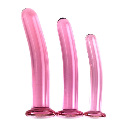 Pillar Pink Crystal Glass Dildo / Anal Plug - S/M/L
