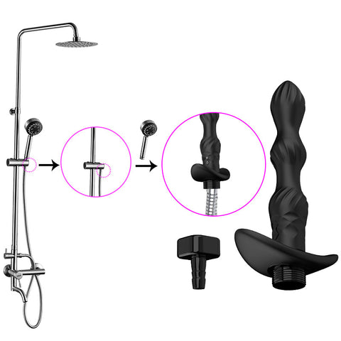 JRL Vibrating Enema Anal Beads Anal Cleaner - Black JRL Vibrating Enema Anal Beads Anal Cleaner - Black