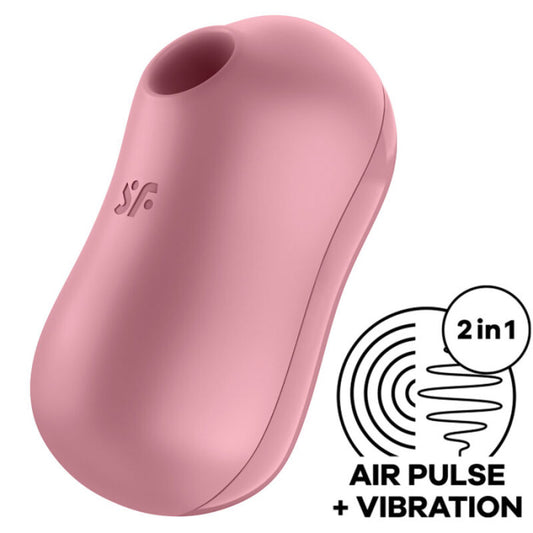 SATISFYER Cotton Candy Air Pulse Clitoral Sucking Stimulator - Light Red