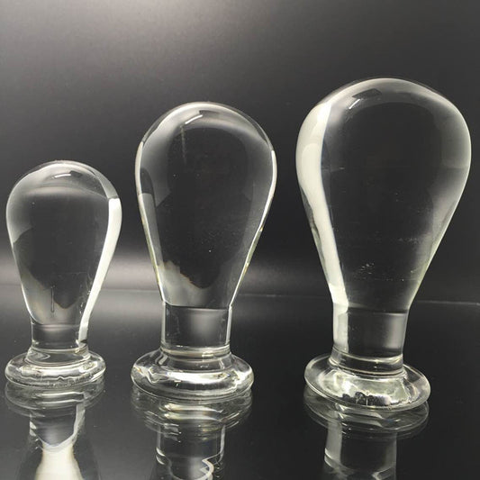 Crystal Glass Wearable Bulb Anal Plug - S/M/L