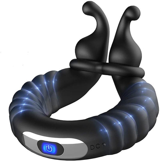 AH Snail Vibrating Penis Ring - USB Rechargeable Cock Ring for Enhanced Pleasure