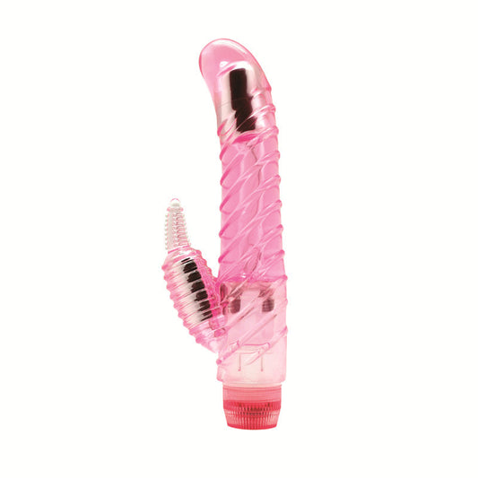 Aphrodisia Dual Stimulator Curvy Seduction Rabbit Vibrator Dildo - Pink