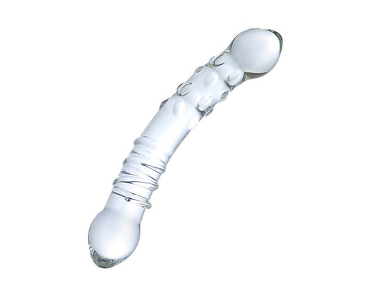 Threaded 20cm Crystal Glass Dildo Anal Plug - Clear