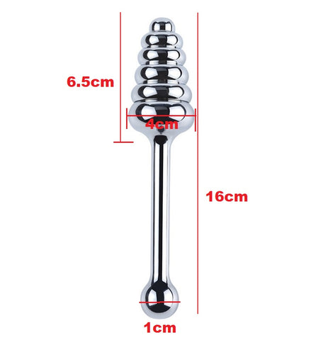 BDSM Stainless Steel Anal Plug/Anal Expansion Wand - Ribbed Edition BDSM Stainless Steel Anal Plug/Anal Expansion Wand - Ribbed Edition