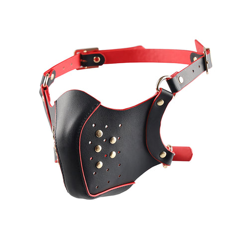 BDSM Fetish Half Face Mask Cosplay Bondage Hood - Black BDSM Fetish Half Face Mask Cosplay Bondage Hood - Black