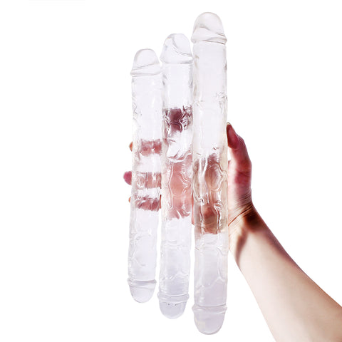 DY Crystal Double Penetration Dildo - Clear 3 Size Optional DY Crystal Double Penetration Dildo - Clear 3 Size Optional