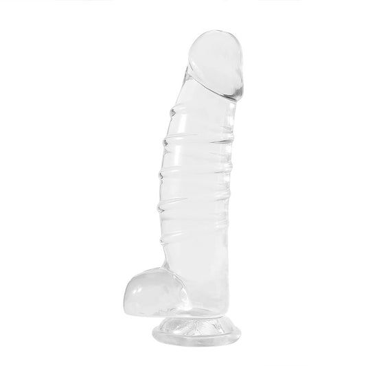 DY 13.18" Giant Ribbed Realistic Dildo - Clear